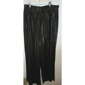 TORRID Cropped Wide Leg Pull On Style 2 Gold Black Dressy Pants 2X 20 22 Striped